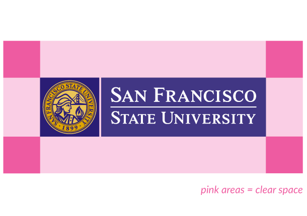 SF State logo with pink space indicators
